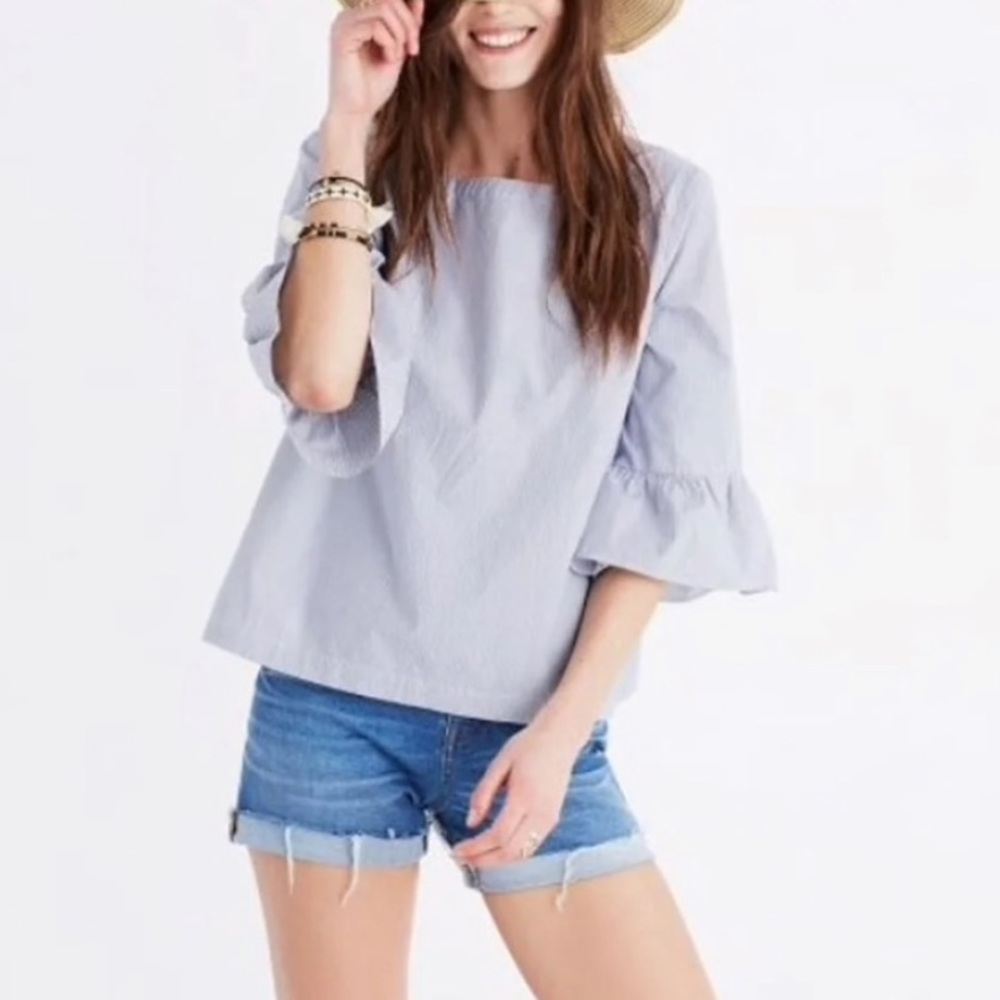 Madewell striped bell sleeve top